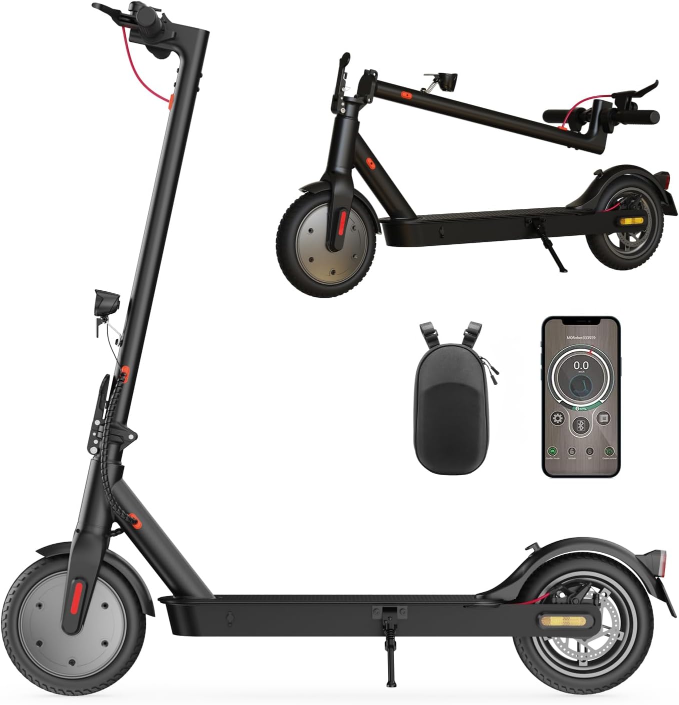 613jfdArD4L._AC_SL1500 E Scooter mit Straßenzulassung Max 30 km Reichweite, ABE Elektroroller Belastung bis 120kg, LED, 20km/h, 350W Motor,Duales Bremssystem Doppelte Federung Leicht Kompakt & Stabil Eroller Für Pendler
