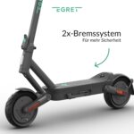 Egret Ey! Serie E-Scooter mit Straßenzulassung | Bis zu 65Km Reichweite und 1520 Watt Peak, 20km/h, Luftreifen, Dual Bremsen, App (Wählbar Ey! 1, Ey! 2, Ey! 3, Ey! 6, Ey! 7)