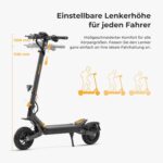 Ausom L1 E-Scooter mit Straßenzulassung (ABE), 70-90km Reichweite, 500W Motor, Max.20 km/h, Faltbarer Offroad Elektroroller für Erwachsene mit Duale Schwingarmdämpfer, Dual-Disc-Bremsen