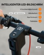 E Scooter mit Straßenzulassung,10 Zoll E Roller, Max 32km/40km Reichweite 20km/h, Elektro Scooter bis 120kg, Blinker, APP-Verbindung, Vierfache Stoßdämpfung, Duales Bremssystem E Roller für Erwachsene