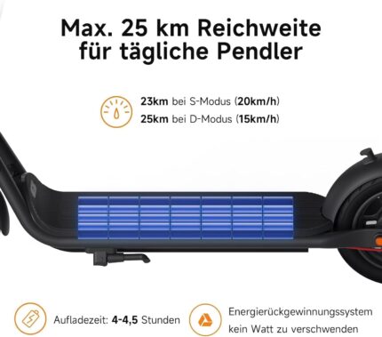 NAVEE e Scooter, e-Scooter-mit-Straßenzulassung, e Roller, Scooter Electric ABE,10 Zoll, max. 25 km | Vierfach-Federung | Klappbar mit IPX5 & TÜV-Zulassung Elektroscooter für Erwachsene-V25i Pro