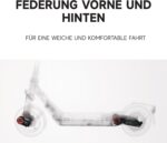 Segway-Ninebot E3 Pro D, E-Scooter Deutscher Straßenzulassung, 55 km Eco Modus Reichweite, 47km Sport Modus Reichweite, Federung vorne & hinten, 800 W Motor, faltbar, 17,9 kg, 10-Zoll Reifen, IPX5
