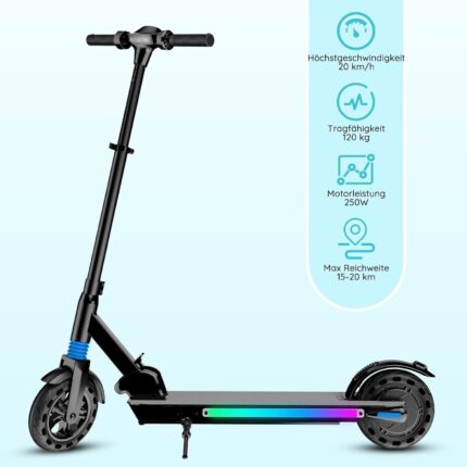 E Scooter Kinder,LED-Anzeige,Faltbarer und Höhenverstellbar Elektroroller für Kinder 8-16 Jahren,Max Reichweite 20KM,Max 20KM/H,Elektroscooter Geschenk für Kinder und Jugendliche Keine ABE