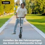 E Scooter mit Straßenzulassung Max 30 km Reichweite, ABE Elektroroller Belastung bis 120kg, LED, 20km/h, 350W Motor,Duales Bremssystem Doppelte Federung Leicht Kompakt & Stabil Eroller Für Pendler