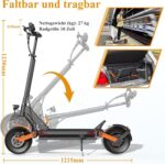 JOYOR E Scooter Roller S/Y/F-Serie, Reichweite von 40-100 km, Escooter 150 kg Tragkraft Einzel/Doppelmotoren, E Roller mit 10-Zoll-Geländereifen