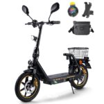 TWOFISH Elektroroller mit Straßenzulassun (EEC), E Scooter mit 500W Motor 48V 13Ah Akku für Erwachsene, 14 Zoll Reifen 30 km Reichweite bis 120kg, Duale Aufhängung