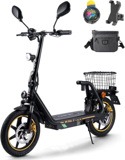 TWOFISH Elektroroller mit Straßenzulassun (EEC), E Scooter mit 500W Motor 48V 13Ah Akku für Erwachsene, 14 Zoll Reifen 30 km Reichweite bis 120kg, Duale Aufhängung