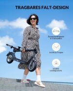 E Scooter mit Straßenzulassung,10 Zoll E Roller, Max 32km/40km Reichweite 20km/h, Elektro Scooter bis 120kg, Blinker, APP-Verbindung, Vierfache Stoßdämpfung, Duales Bremssystem E Roller für Erwachsene