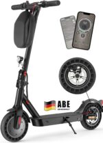 E Scooter mit Straßenzulassung Max 40 km Reichweite,10 Zoll Elektroroller mit Wabenreifen Duales Bremssystem und Doppelfederung 20km/h,Elektro Scooter bis 120kg für Herren Damen