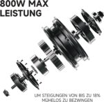 Segway-Ninebot E3 Pro D, E-Scooter Deutscher Straßenzulassung, 55 km Eco Modus Reichweite, 47km Sport Modus Reichweite, Federung vorne & hinten, 800 W Motor, faltbar, 17,9 kg, 10-Zoll Reifen, IPX5