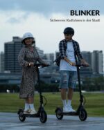 E Scooter mit Straßenzulassung,10 Zoll E Roller, Max 32km/40km Reichweite 20km/h, Elektro Scooter bis 120kg, Blinker, APP-Verbindung, Vierfache Stoßdämpfung, Duales Bremssystem E Roller für Erwachsene