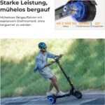 Ausom L1 E-Scooter mit Straßenzulassung (ABE), 70-90km Reichweite, 500W Motor, Max.20 km/h, Faltbarer Offroad Elektroroller für Erwachsene mit Duale Schwingarmdämpfer, Dual-Disc-Bremsen