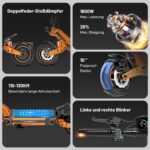 RCB D7/D7PRO(Ultra) E-Scooter, Elektroroller für Erwachsene mit Straßenzulassung (ABE), NFC/Blinker/APP, 26% Steigung 500W-Motor Spitze 1600,80-130KM, 20.8-27 Ah,10 Zoll selbstreparierende Gelreifen