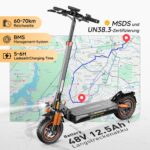E Scooter mit Straßenzulassung und Blinker, 10 Zoll Offroad E Roller 60-70KM Reichweite, 4-Gang-Drehzahlregelung, 48V Faltbarer Elektroscooter für Erwachsene 150kg tragkraft - mit Ersatz Schlauch