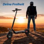 E Scooter mit Straßenzulassung mit Max 70/30KM Reichweite,10/8.5 Zoll Elektroroller mit Komfortable Stoßdämpfer,Faltbarer E Roller Belastung Doppelbremse LED-Licht,APP-Verbindung