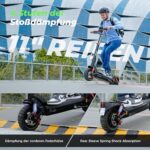 E Scooter mit Straßenzulassung, 11 Zoll MAX 80KM Reichweite Offroad Elektroroller, Faltbarer E-Roller mit Duale Aufhängung, Blinker und APP，Elektroscooter Erwachsene für Stadt und Land Pendeln