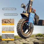 E Scooter mit Straßenzulassung und Blinker, 10 Zoll Offroad E Roller 60-70KM Reichweite, 4-Gang-Drehzahlregelung, 48V Faltbarer Elektroscooter für Erwachsene 150kg tragkraft - mit Ersatz Schlauch