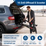 E Scooter mit Straßenzulassung mit Max 70/30KM Reichweite,10/8.5 Zoll Elektroroller mit Komfortable Stoßdämpfer,Faltbarer E Roller Belastung Doppelbremse LED-Licht,APP-Verbindung