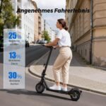 E Scooter mit Straßenzulassung Max 30 km Reichweite,8.5 Zoll Elektroroller mit Wabenreifen Duales Bremssystem 20km/h,Elektro Scooter bis 120kg für Herren Damen
