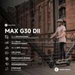 Segway-Ninebot MAX G30D II, E Scooter mit Straßenzulassung für Erwachsene, max. 20 km/h Geschwindigkeit, 65 km Reichweite, Lange Reichweite (2021 Version), grau